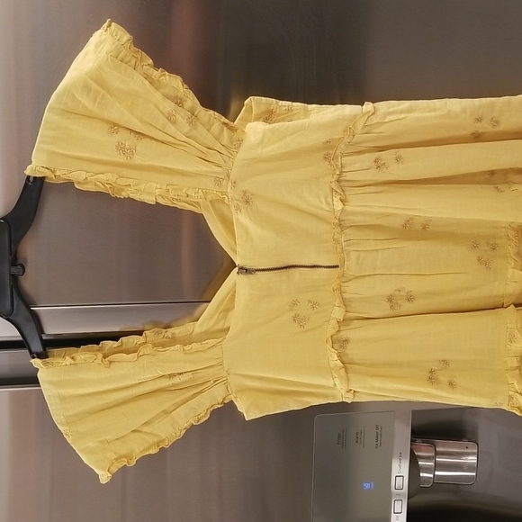 💕THE GREAT💕 The Tea Dress ~ Misted Yellow with Daisy Bouquet Embroidery L NWT - Picture 9 of 16